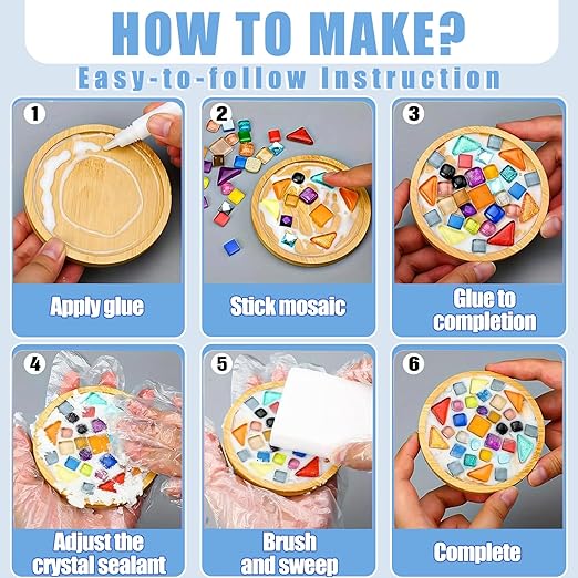 Mosaic Crystal Grout, Mosaics Tile Tools, Mosaic Tile Accessories – Essential for Handmade Grouting and Perfect for DIY Craft Projects (White, 4.5oz)