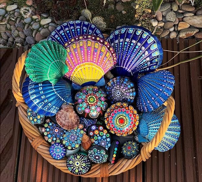21Pcs Natural Scallop Sea Shells,Ocean Beach Seashells Perfect for Home Decoration, Art Craft, Vase Filler Fish Tank,Lion's Paw Baking Shells,Baking Shells for Serving Food (2.7-3.2inch)