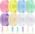 Zippers by The Yard for Sewing, DOITEM 2.8 mm Zippers 22.4 m Nylon Endless Zip Set with Slider and Zip for Sewing and Crafts – 7 Colors