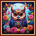 Artvxeay Stamped Cross Stitch Kits Beginners Full Range of Embroidery Starter Kits for Adults Printed Cross Stitching DIY Needlepoint Kit 11CT - (Colorful Owl 18x18 inch)
