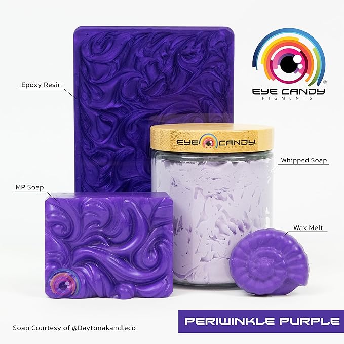 Eye Candy Pigments Premium Purple Mica Powder - Periwinkle Purple (25gr) - for Epoxy, Resin, Soap, Paint, Woodworking, Acrylic Pouring, Bath Bombs, Fishing Lures - DIY Arts and Crafts Additive