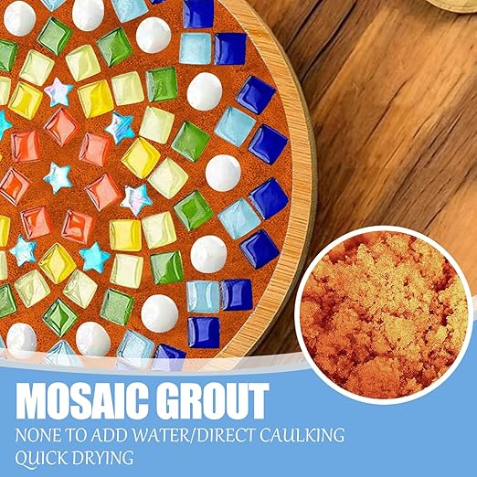 Mosaic Crystal Grout, Mosaics Tile Tools, Mosaic Tile Accessories – Essential for Handmade Grouting and Perfect for DIY Craft Projects (Orange Red, 8.8oz)