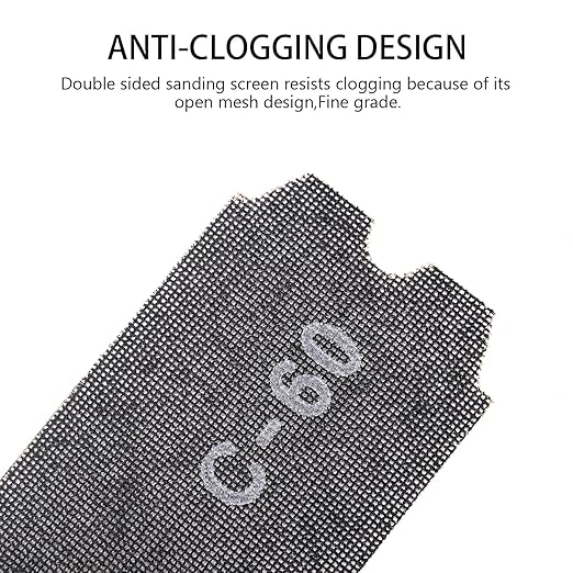 SCOTTCHEN Drywall Sanding Screen Mesh Sheet 4-3/16" x 11-1/4" Grit #60-12pcs