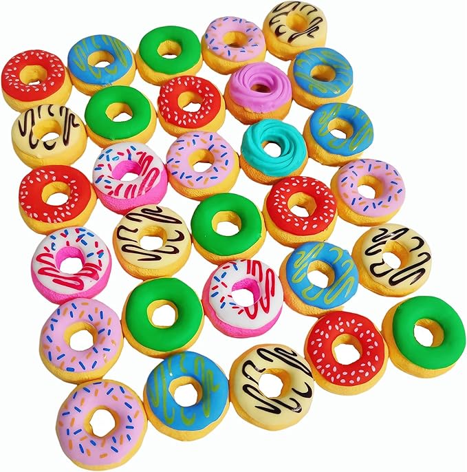 30PCS Cute Fun Donut Erasers for Kids Bulk,Back to School Party Gifts (Donut, Big)