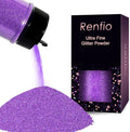 Renfio Iridescent Ultra Fine Glitter Powder Resin Supplies Glitters 1.94 Oz (55g) PET Flake Crafts Sequins 1/128" 0.008" 0.2mm Epoxy Chips Flakes for Tumblers Slime Painting Roses - Dream Purple