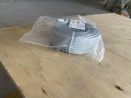3/16" Wire Rope, 200Ft PVC Coated Steel Cable 7×7 Strand Core, Ideal Cable Railing System for Stair Handrail Balusters Porch Fence Deck, String Light Hanging, Clothesline, Curtains, Shade Sail