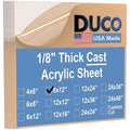 Duco USA-Made Clear Cast Acrylic Sheet 1/8 Inch Thick 8" x 12" - 8 Pack of Transparent Plexiglass Sheet - Lightweight Acrylic Board for Window Replacements, Displays, Signs, and More