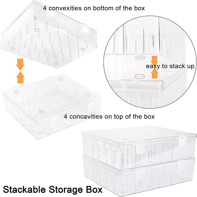 New brothread Pack of 2 Tall and Clear Storage Box/Organizer for 2x30 Home Embroidery&Cotton Thread Spools Compatible with Tall Thread Spools from Isacord/Floriani/Madeira/Glide/RA/Connecting Thread