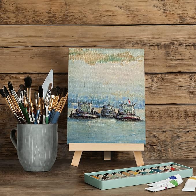 Kinlink 9 Inch Tall Wood Easels for Display Set of 18, Display Easel Tabletop, Painting Easel Stand for Artist Students