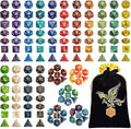 QMay DND Dice Set - 20x7 (140 Pieces) Polyhedral Dice, 20 Colors D&D Dice for Dungeons and Dragons Tabletop Role-Playing Games with 1 Drawstring Bag