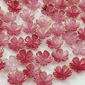 100pcs Acrylic Flower Beads, 19mm Cherry Blossom Plastic Gradient Flower Spacer Beads for DIY Crafts Bracelet Necklace Earrings Jewelry Making(Red)