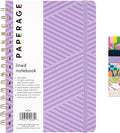PAPERAGE Lined Spiral Journal Notebook, (Geometric Lavender), 160 Pages, Hardcover Journal for Women & Men, Medium 5.5 in x 8 in - 100 GSM, Thick Paper, Spiral Notebook for Work, School & Journaling