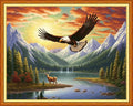 Joyhoor Cross Stitch Kits for Beginners Stamped Cross-Stitch Supplies Needlework preprint Embroidery Kits for Adults DIY Needlepoint Kits Embroidery Patterns 11CT-Eagle Hunting 16x20 inchs