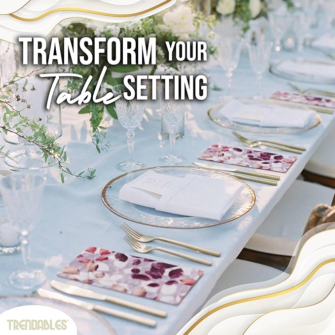 Trendables Floral Napkins for decoupage 200 Pcs 3 Ply floral paper napkins decorative Guest Towels Disposable Bathroom, Flower Design For Tea Party Decorations, Dinners & Weddings