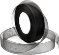 Black Ribbon for Gifts Wrapping, 1 inch 50Yard Sheer Organza Ribbon, Gift Wrap Chiffon Ribbons for Halloween, Fathers Day, Wedding, Party Decoration, Hair, Crafts, Flower Bouquet