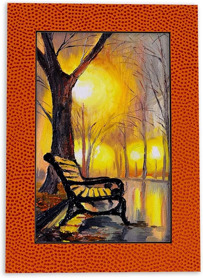 8x10 Mat Bevel Cut for 5.5x8.5 Photos - Acid Free Basketball Texture Precut Matboard - For Pictures, Photos, Framing - 4-ply Thickness