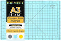 Premium Idemeet Self Healing Cutting Mat 18'' x 12'', A3 Non-slip Sewing Mat for Quilting, 5-Ply Rotary Cutting Board Double-Sided for Crafts Cutting Fabric Scrapbooking Modeling Projects, Aqua Blue