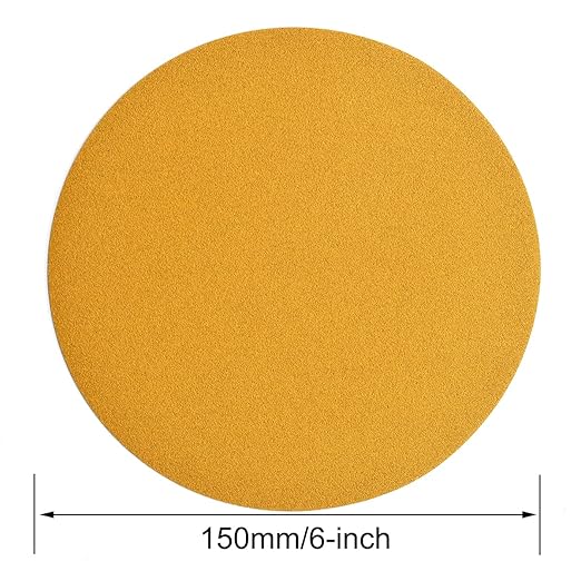 6-Inch No-Hole Hook and Loop Sanding Discs 180-Grit, Random Orbital Sandpaper for Automotive and Woodworking, 100-Pack