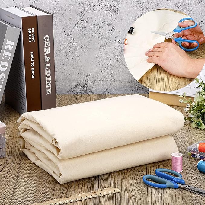 AK TRADING CO. Muslin Fabric/Textile Unbleached - Draping Fabric - Natural 10 Yards Medium Weight - 100% Cotton (63in. Wide), Natural Unbleached