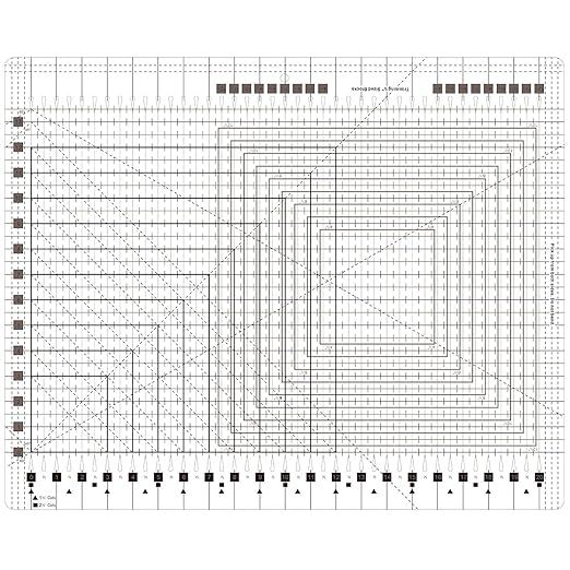 Slotted Quilting Rule, 17-3/4in x 22in, XL Quilting Rulers and Templates, Non-Slip Grip Extra Large Acrylic Fabric Strip Cutting, Sewing, Crafting, Patchwork Ruler & Template