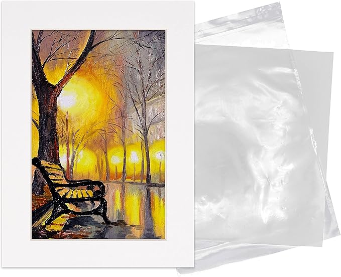 5x7 Mat for 8.5x11 Frame - Precut Mat Board Acid-Free Show Kit with Backing Board, and Clear Bags White 5x7 Photo Matte Made to Fit a 8.5x11 Picture Frame Matboard for Framing, Pack of 1 Mat