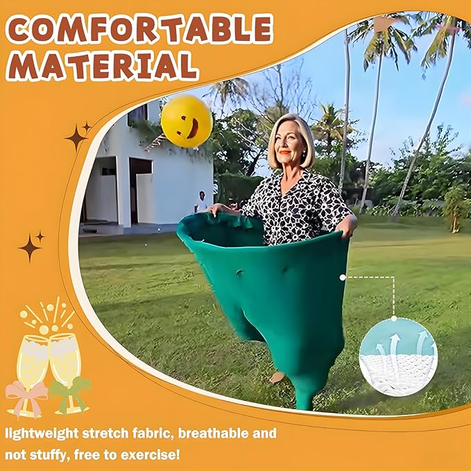 Granny Pants Yard Game – Hilarious Giant Stretchy Pant with Inflatable Ball Relay Set for Families, Adults, and Backyard Parties