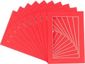 Poster Palooza Pack of TEN 11x14 Mats Bevel Cut for 8.5x11 Photos - Acid Free Cardinal Red Precut Matboards For Pictures, Photos, Framing - 4-ply Thickness
