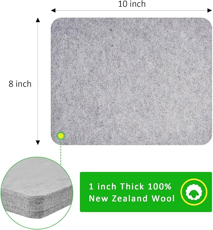 YCWEI YCWEI Needle Felting Pad,100% Natural Wool Needled Felting Mat, 8 x 10 x 1 inch Eco-Friendly Felting Block, Thick and Firm Needle Felting Base