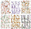 216PCS Floral Alphabet & Number Stickers Set, Waterproof Letter PET Stickers for Scrapbooking, Journaling, DIY Crafts, Card Making