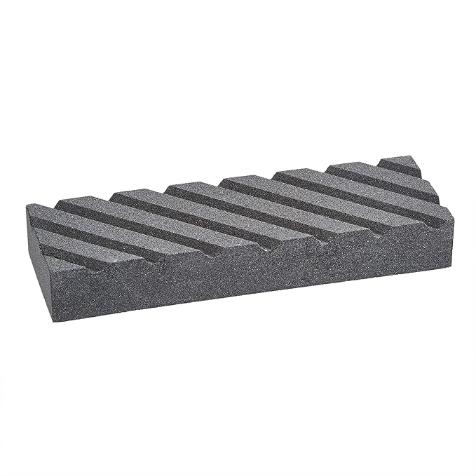 Amazon Basics Whetstone Knife Sharpening Wet Stone Dual Sided 400/1000 and 3000/8000 Grit Stones, Flattening Stone, and Non-Slip, Bamboo Base, 3 Count (Pack of 1), Black & Grey
