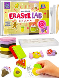 Eraser Lab DIY Clay Kit - Food-Themed Fun Eraser for Kids Craft Set, 8 Clay Colors, Mold Tray & Shaping Tool, Christmas Presents for Kids, Creative Activity for Boys & Girls Aged 4+, Gift for Birthday