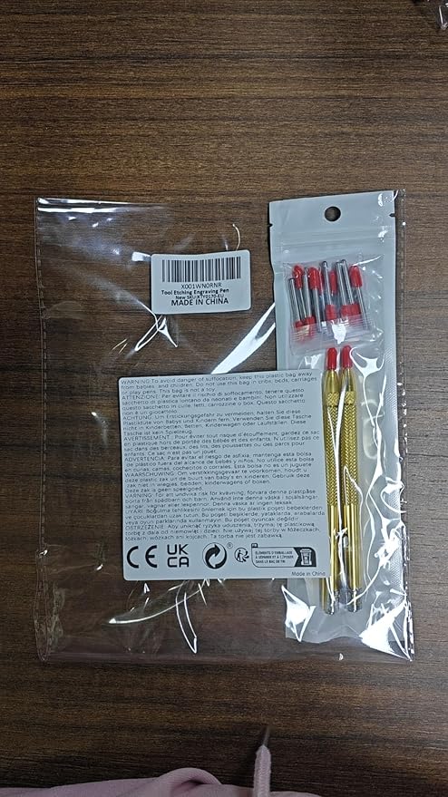 2 Pcs Tungsten Carbide Tip Scriber With 12 Replacement Marking Tip, Aluminium Magnet Carbide Scribe Tool etching Scribe Pen With Clip, Metal Engraving Pen for Glass / Ceramics / Hardened Steel(Gold)