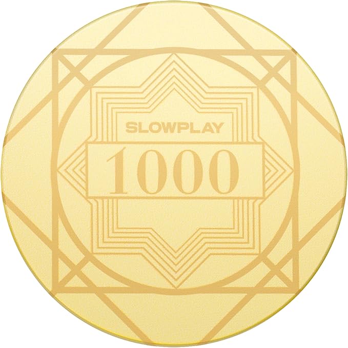 SLOWPLAY Nash Ceramic Poker Chips in Bulk, Casino Grade Ceramic 12-Gram Poker Chip for Texas Hold'em, 43mm Professional Chips Pack of 50 with Denomination of 1000