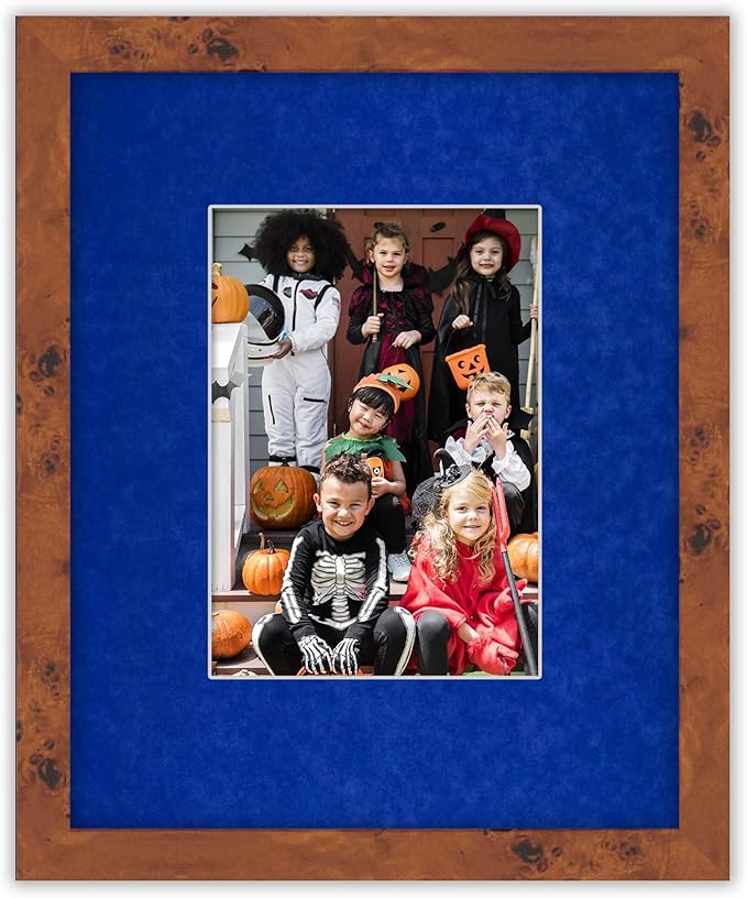 8.5x11 Mat Bevel Cut for 7x9 Photos - Acid Free Royal Blue Suede Precut Matboard - For Pictures, Photos, Framing - 4-ply Thickness