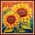 DMCVIVR Stamped Cross Stitch Kits for Adults Beginners Embroidery Kits 11CT Needlepoint Kits Cross Stitch Patterns Embroidery Patterns-Rainbow Sunflower 18x18 inch