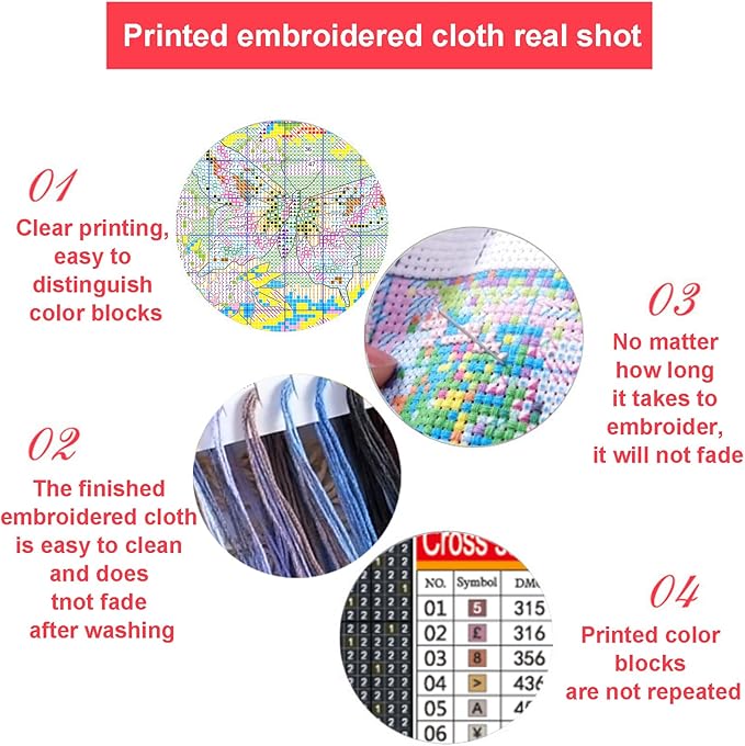 51buyoutgo 11CT Stamped Cross Stitch Kits for Adults - 16x16 in Beginner Embroidery Kit with Easy Funny Washable Seaside Landscape Pattern, Pre Printed Fabric for DIY Home Decor, Gifts, Stress Relief