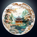 KAAYEE Wooden Puzzles for Adults, 3D Visual Effect Chinese Landscape Painting Wooden Jigsaw Puzzle Unique Shape Wood Puzzle Adult, 3D Effect Flat Puzzle Birthday Family Games (M-11.4*11.4 in-200pcs)
