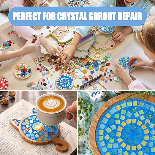 Mosaic Crystal Grout, Mosaics Tile Tools, Mosaic Tile Accessories – Essential for Handmade Grouting and Perfect for DIY Craft Projects (Blue, 8.8oz)