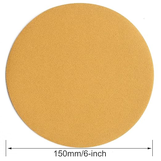 6-Inch No-Hole Hook and Loop Sanding Discs 220-Grit, Random Orbital Sandpaper for Automotive and Woodworking, 100-Pack