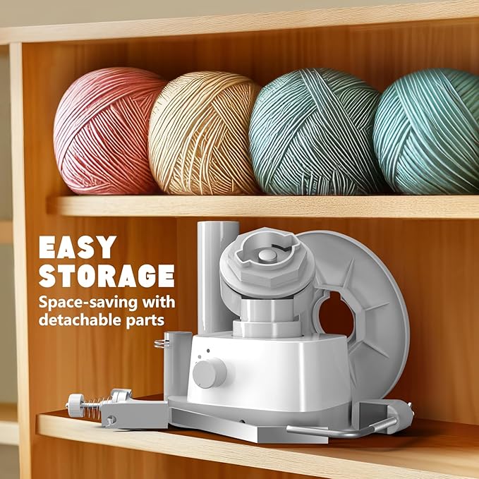 Yarn Winder, Electric Yarn Ball Winder for Crocheting, Efficiently Cake with Strong Tension Adjustable Speed Up to 13 oz, Automatic Spinner Wool for Knitting Enthusiast (Grey)