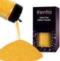 Renfio Iridescent Ultra Fine Glitter Powder Resin Supplies Glitters 1.94 Oz (55g) PET Flake Crafts Sequins 1/128" 0.008" 0.2mm Epoxy Chips Flakes for Tumblers Slime Olympic Decorations - Yellow