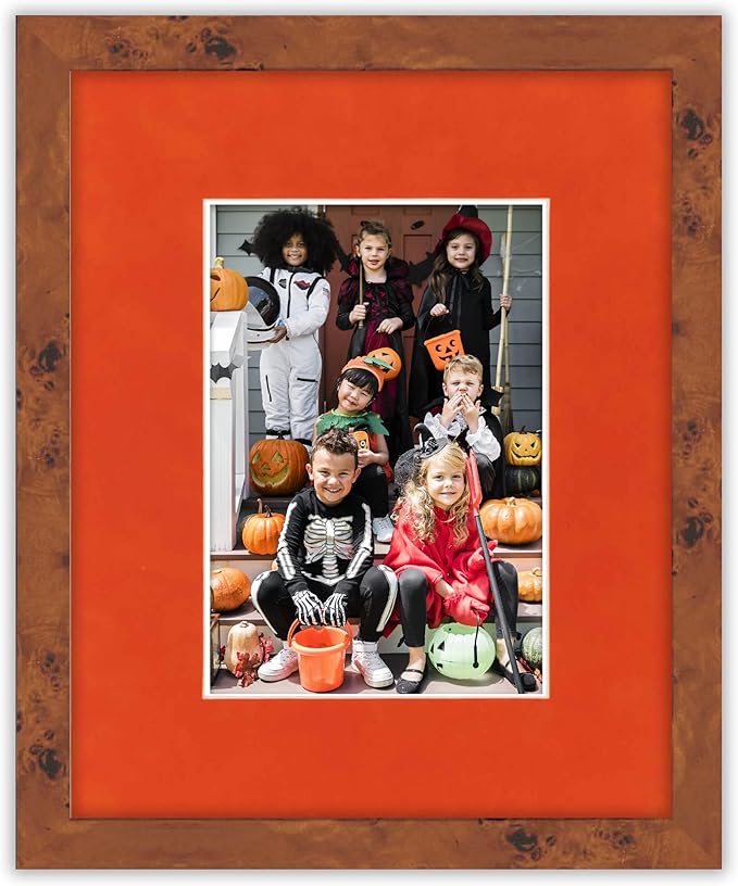 Pack of 25 Acid Free 11x14 Mats Bevel Cut for 8.5x11 Photos - Orange Suede Precut Matboards For Pictures, Photos, Framing - 4-ply Thickness