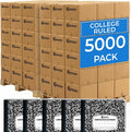 Rosmonde 5000 Pack (Pallet) Composition Notebooks Bulk, College Ruled, 200 Pages (100 Sheets), 9-3/4 x 7-1/2, Bulk Supplies for School Districts, Black Marble Notebook, 4-7 Days Transit