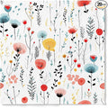 20 pcs Premium Designer Paper Napkins, 3-Ply 6.5x6.5-inches Disposable Decorative Fall Paper Guest Floral White Napkin for Wedding Birthday Anniversary Lunch Dinner Party Baby Shower