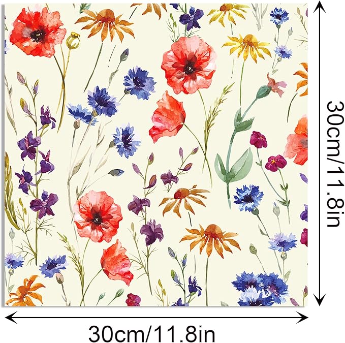 12×12 Flower Scrapbook Paper Vintage Flower Pattern Papers Pad ,24 Sheets Double-Sided Bobo Floral Scrapbooking CardStock Paper Pad for Holiday Cardmaking DIY Origami Papers.