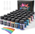 Mica Powder for Epoxy Resin, 36 Colors, 0.35 oz(10g) Bottles Mica Glitter, Pigment for Lip Gloss, Soap Making, Bath Bomb, Art Crafts, Resin Dye, Nails