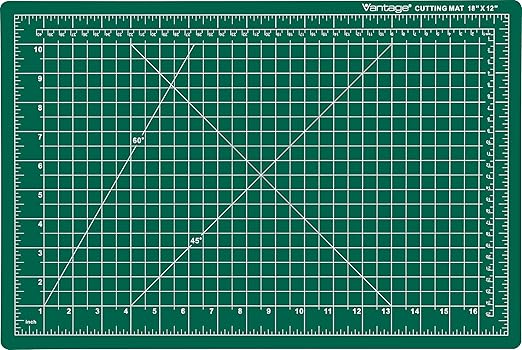 Dahle Vantage 10471 Premium Self-Healing Cutting Mat, 12"x18", 1/2" Grid, 5 Layers for Max Healing, Perfect for Crafts & Sewing, Green