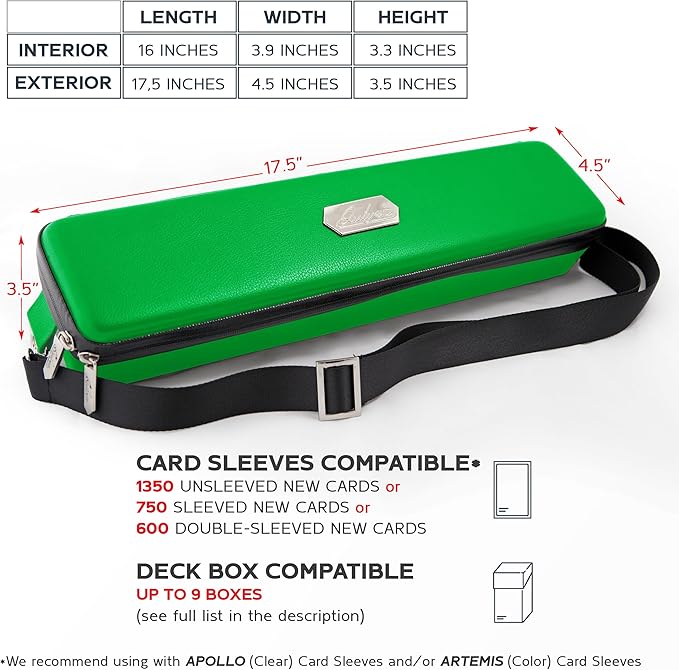 Quiver Time 's Green Card Case, Perfect for MTG Deck, Premium Storage Box, for Trading Cards, and Playing Card Storage, Ideal for Carrying Magic The Gathering and Game TCG Enthusiasts Recommended