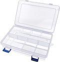 Xiaoyztan Clear Plastic Organizer, 8 Grids with Adjustable Dividers, Jewelry Box Bead Storage Container for Small Parts, Fishing Tackle, DIY Crafts, and Earrings