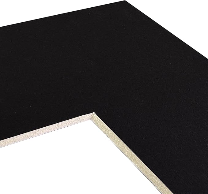 Craig Frames B221 Pre-Cut Mat Board for 5x7 Print, 8.5x11, Smooth Black